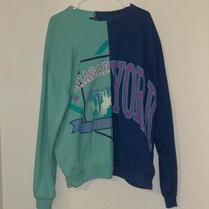 Blue and teal sweatshirt